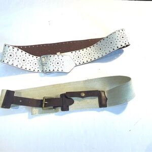 Express white chunky belt and Brown Women's Belt